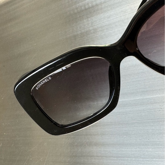 Chanel CH5483 CC Rectangle Sunglasses in Black - Picture 9 of 9